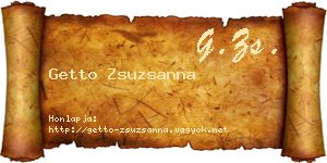 Getto Zsuzsanna névjegykártya